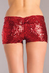 BW1676HP Sequin Booty Shorts - Hot Pink